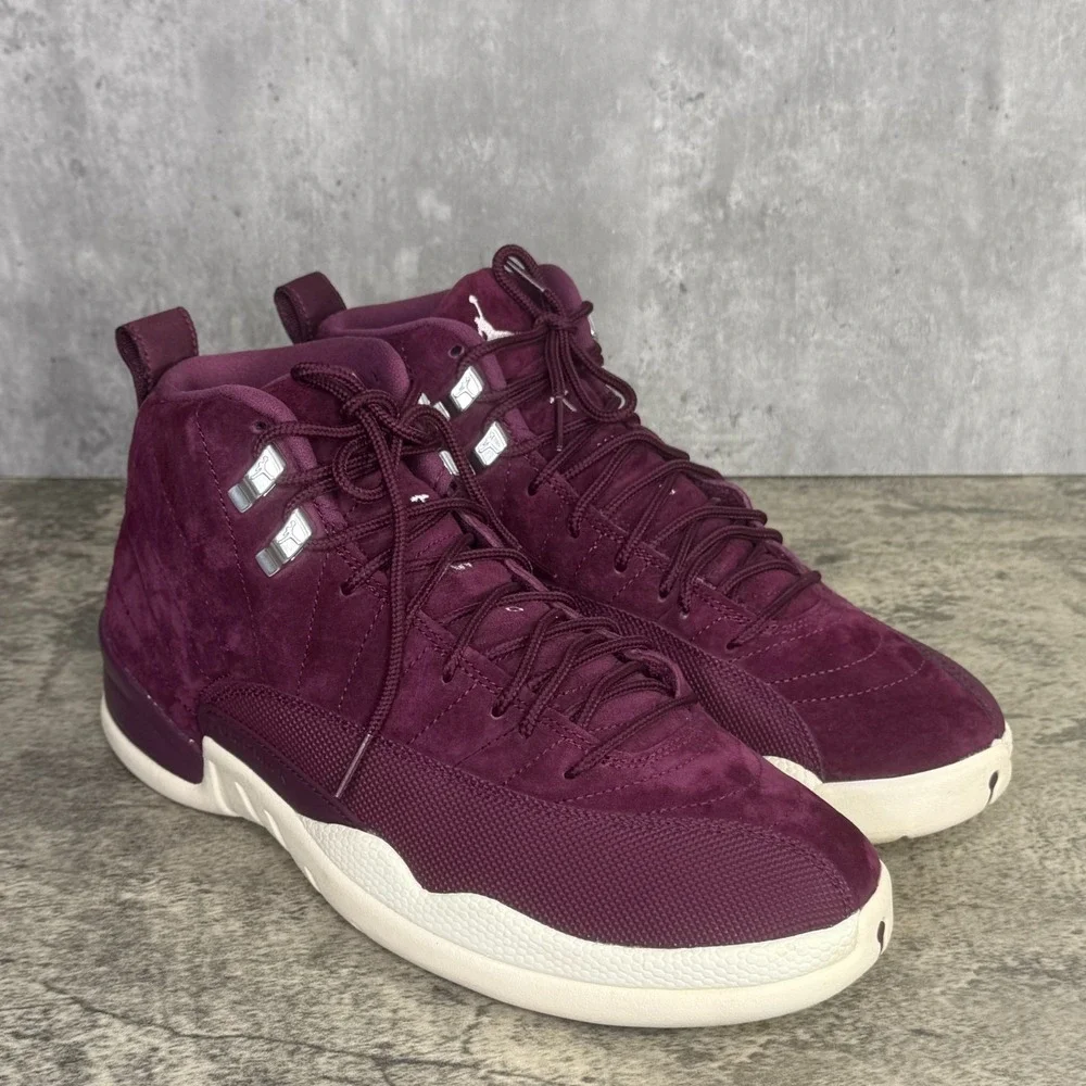 Air Jordan Retro 12 Bordeaux/Metallic Silver Men 8.5 130690-617 Sneakers